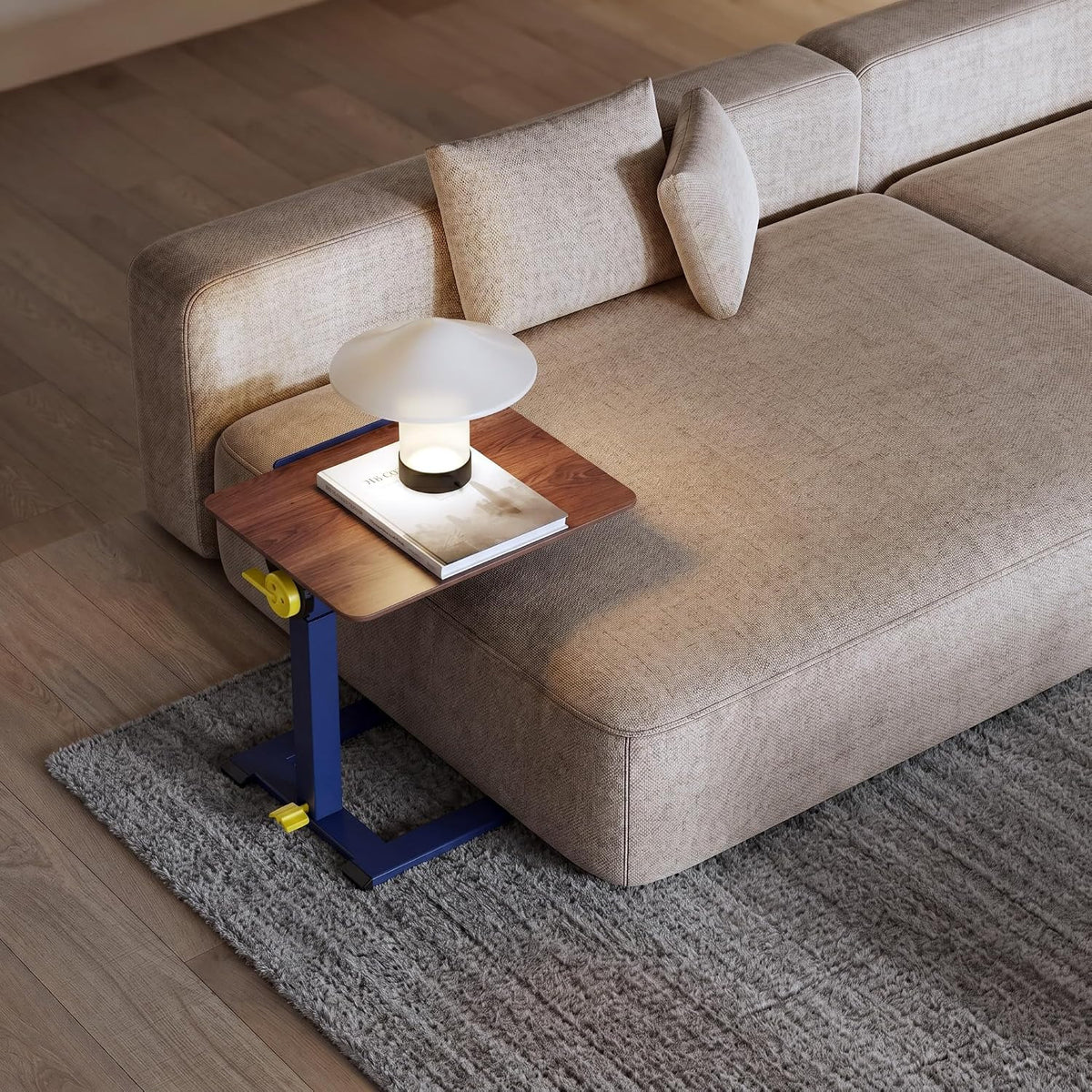 A surface, within reach.