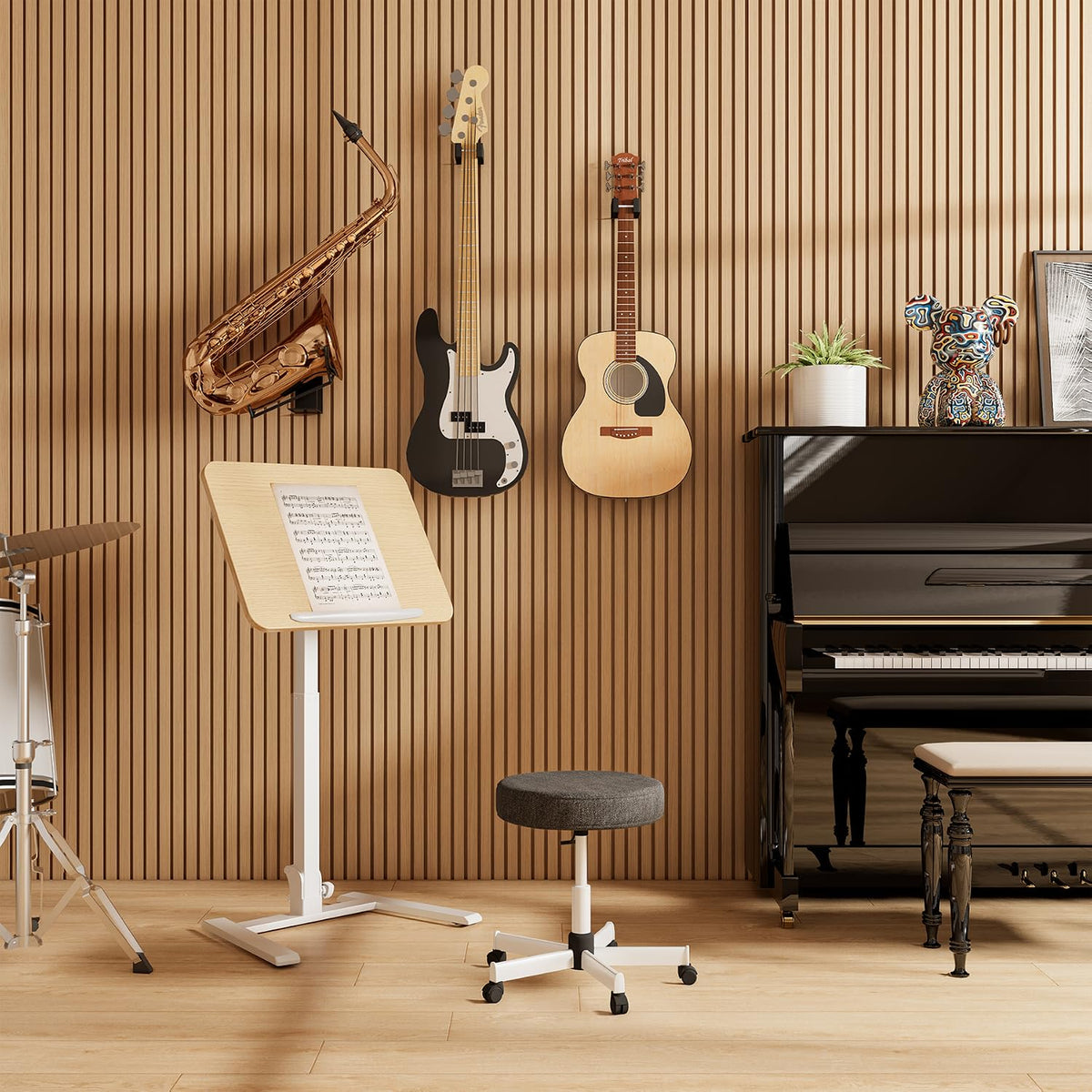Mobile Folding Desk / Beige finish.