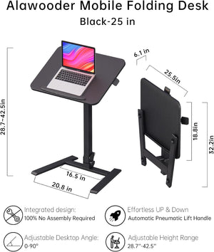 Mobile Folding Desk / Black finish.